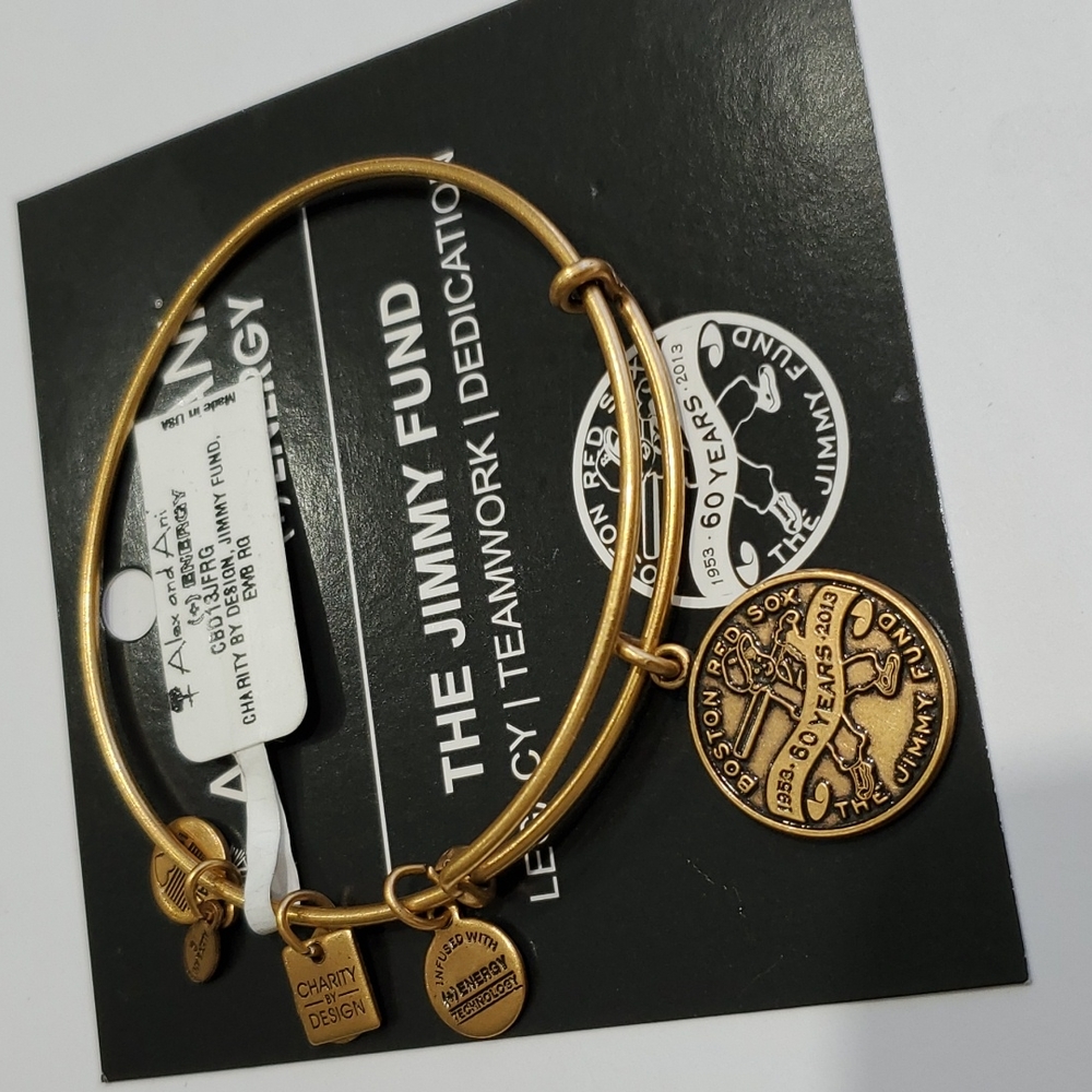 Alex and Ani Jimmy Fund Boston Red Sox Goldtone Bracelet